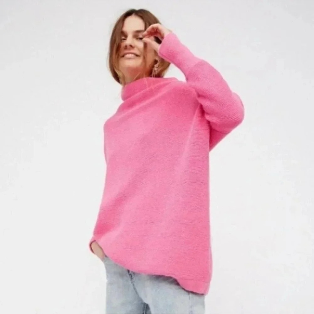 NWT Free People electric pink ottoman sweater